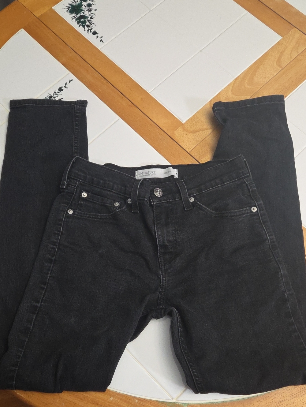Signature by Levi Strauss Men's Black Slim Jeans
